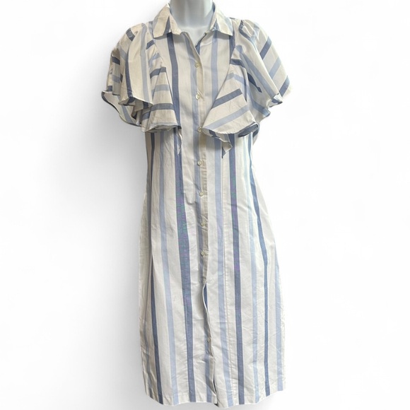 Closet Dresses & Skirts - 100% Cotton Closet London Blue and White Striped Midi Dress
